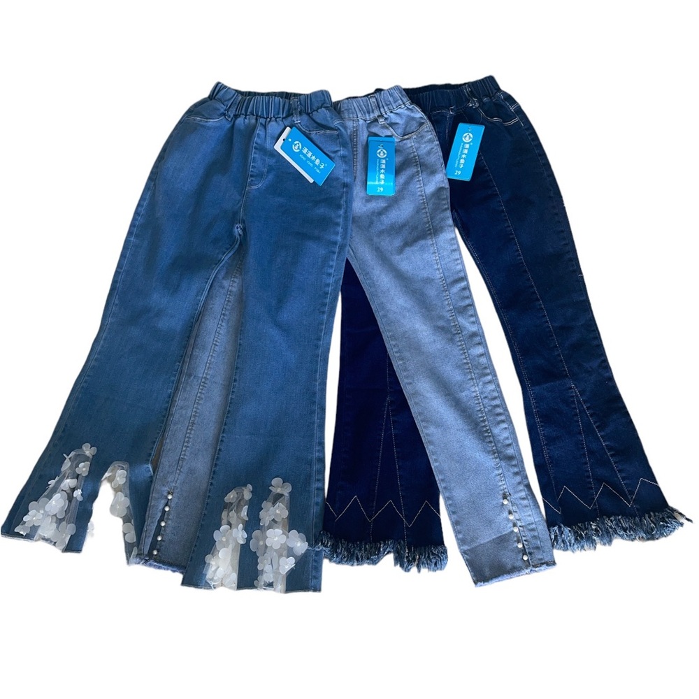 NWT Bundle of 3 cute XIAO XAIO FISH Elastic Waist Jeans!